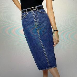 Reformation Jayde denim midi skirt